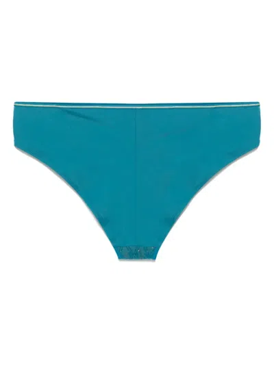 Marlies Dekkers Patterned-jacquard Briefs In Blue