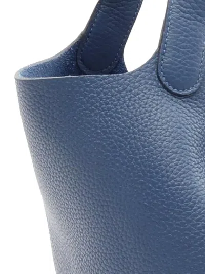 Pre-owned Hermes 2025 Clemence Picotin Lock 22 Handbag In Blue