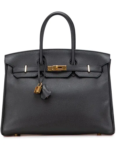 Pre-owned Hermes 2015 Togo Birkin Retourne 35 Handbag In Gray