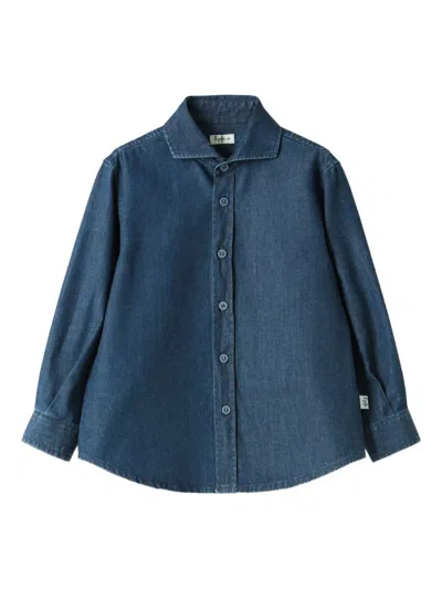 Il Gufo Cotton Denim Shirt In Blue
