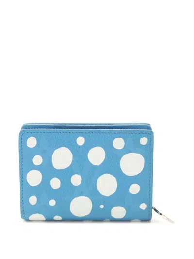Pre-owned Louis Vuitton 2021-2025 Yayoi Kusama Monogram Empreinte Giant Infinity Dots Clea Wallet Small Wallets In Blue