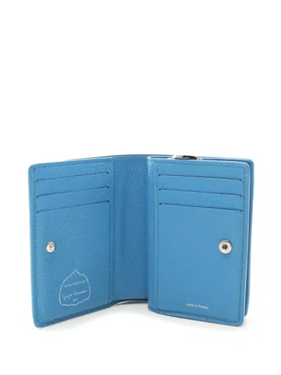 Pre-owned Louis Vuitton 2021-2025 Yayoi Kusama Monogram Empreinte Giant Infinity Dots Clea Wallet Small Wallets In Blue