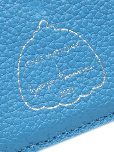 Pre-owned Louis Vuitton 2021-2025 Yayoi Kusama Monogram Empreinte Giant Infinity Dots Clea Wallet Small Wallets In Blue