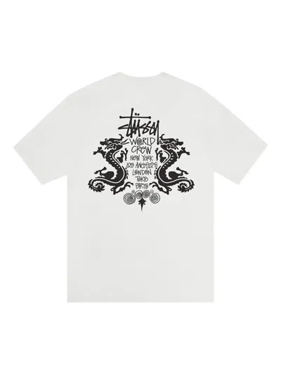 Stussy Dragon-embellished T-shirt In White