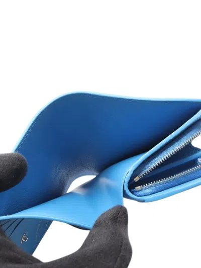 Pre-owned Louis Vuitton 2021-2025 Yayoi Kusama Monogram Empreinte Portefeuille Claire Wallet Small Wallets In Blue