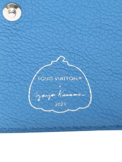 Pre-owned Louis Vuitton 2021-2025 Yayoi Kusama Monogram Empreinte Portefeuille Claire Wallet Small Wallets In Blue