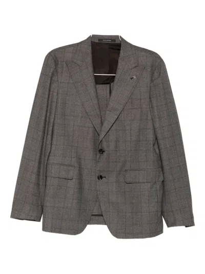 Tagliatore Check-pattern Two-piece Suit In Gray