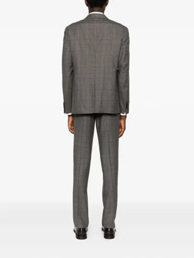 Tagliatore Check-pattern Two-piece Suit In Gray