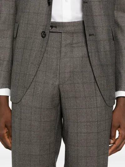 Tagliatore Check-pattern Two-piece Suit In Gray