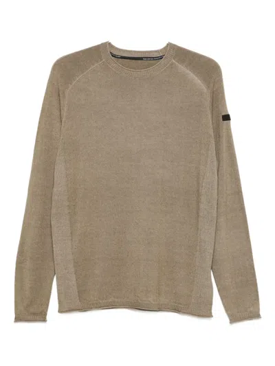 Rrd Relaxed-fit Knitted Sweater With Ribbed Panels In Brown