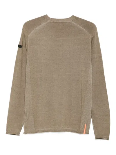 Rrd Relaxed-fit Knitted Sweater With Ribbed Panels In Brown