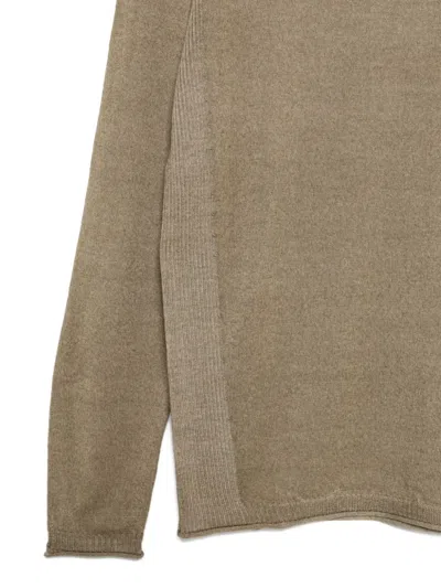 Rrd Relaxed-fit Knitted Sweater With Ribbed Panels In Brown