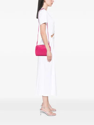 Pre-owned Bottega Veneta 2012-2025 Nappa Intrecciato Nodini Crossbody Bag In Pink