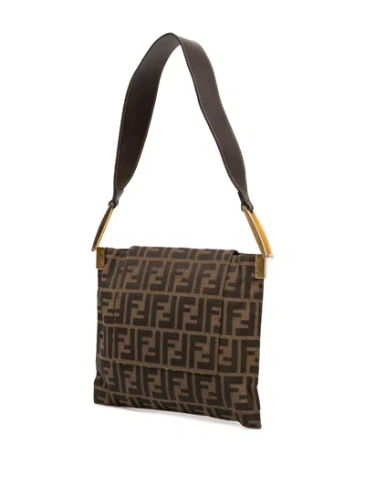 Pre-owned Fendi 20th Century Zucca Canvas Flap Shoulder Bag In Brown