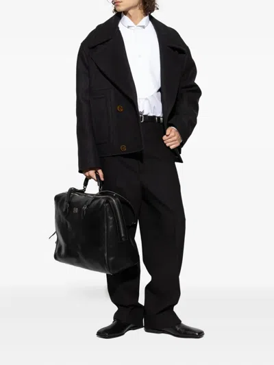 Lanvin Double-breasted Button Jacket In Black