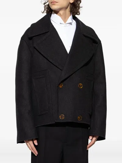 Lanvin Double-breasted Button Jacket In Black
