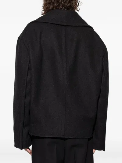 Lanvin Double-breasted Button Jacket In Black