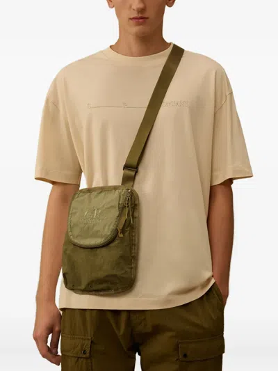 C.p. Company Logo-embroidered Messenger Bag In Green