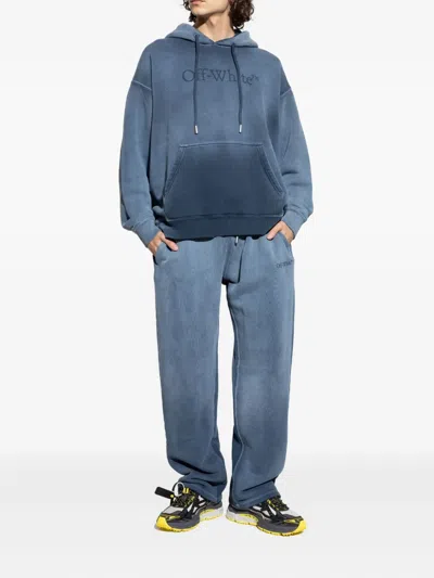 Off-white Elastic Waist Casual Pants In Blue