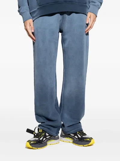 Off-white Elastic Waist Casual Pants In Blue