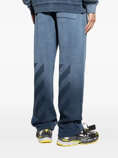 Off-white Elastic Waist Casual Pants In Blue