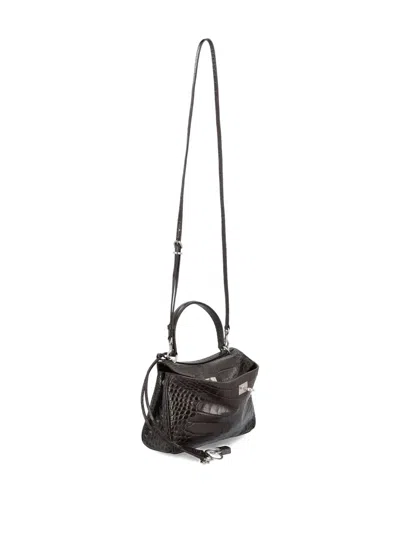 Balenciaga Brown Leather Mini Rodeo Handbag In Brown