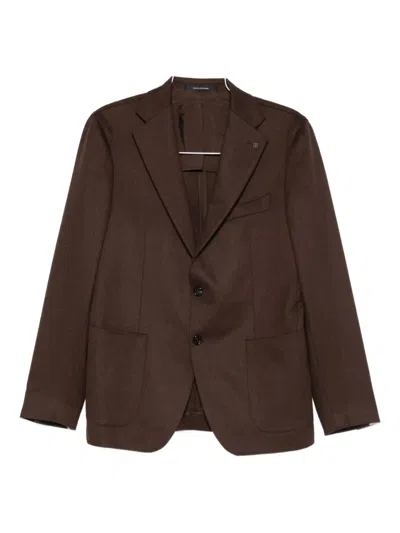 Tagliatore Single-breasted Blazer In Brown