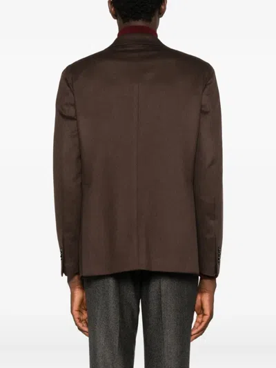 Tagliatore Single-breasted Blazer In Brown