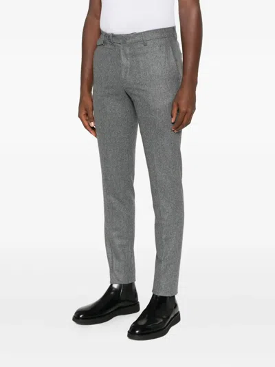 Tagliatore Mélange-effect Tailored Trousers In Gray