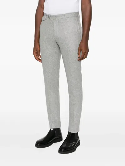 Tagliatore Mélange-effect Tailored Trousers In Gray