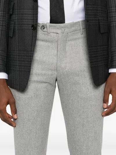 Tagliatore Mélange-effect Tailored Trousers In Gray