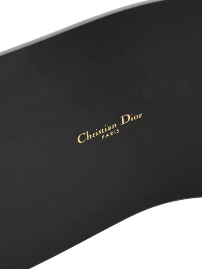 Pre-owned Dior 2020s Double-buckle Leather Waist Belt In Black