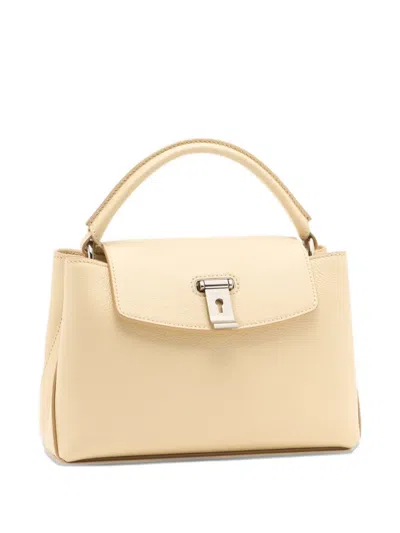 Bally Small Lock Me Leather Tote Bag In Neutral