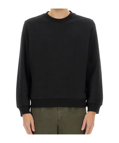 Dries Van Noten Crew Neck Long Sleeve Ribbed Sweatshirt In Black