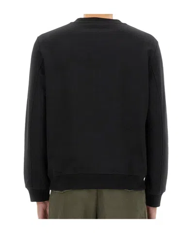 Dries Van Noten Crew Neck Long Sleeve Ribbed Sweatshirt In Black
