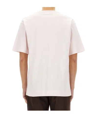 Dries Van Noten Crew Neck Short Sleeve Cotton T-shirt In Pink