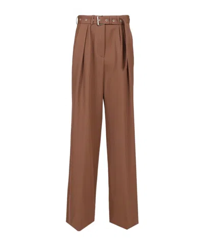 Dries Van Noten High-waisted Wide-leg Pants With Matching Belt In Brown