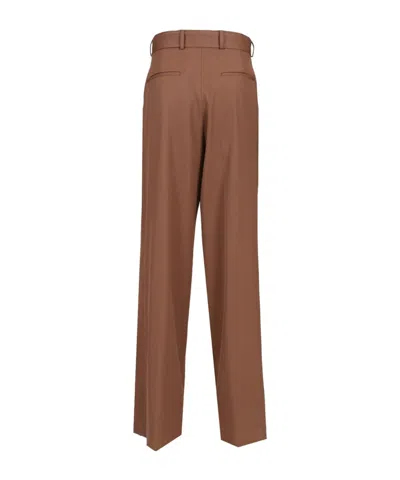 Dries Van Noten High-waisted Wide-leg Pants With Matching Belt In Brown