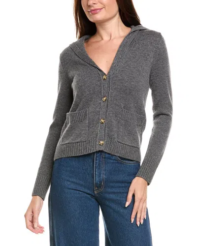 Kier + J Sailor Collar Wool & Cashmere-blend Cardigan In Gray