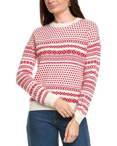 Kier + J Oversized Jacquard Wool & Cashmere Sweater In Red