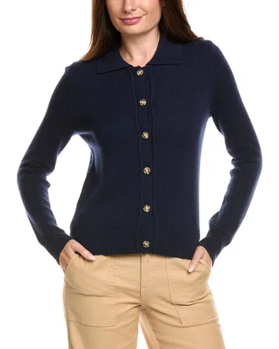 Kier + J Wool & Cashmere-blend Cardigan In Blue