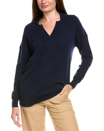 Kier + J Oversized Wool & Cashmere-blend Sweater In Blue