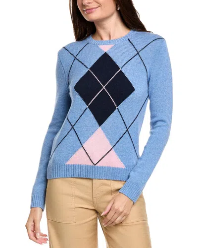 Kier + J Argyle Wool & Cashmere-blend Sweater In Blue