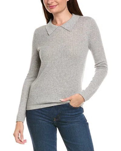 Kier + J Wool & Cashmere-blend Polo Sweater In Gray