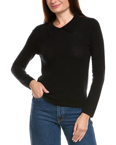 Kier + J Wool & Cashmere-blend Polo Sweater In Black