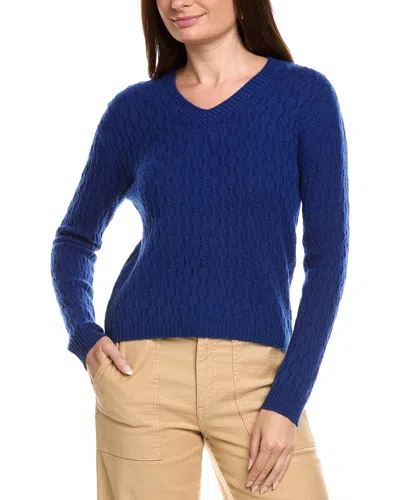 Kier + J Cable Wool & Cashmere-blend Sweater In Blue