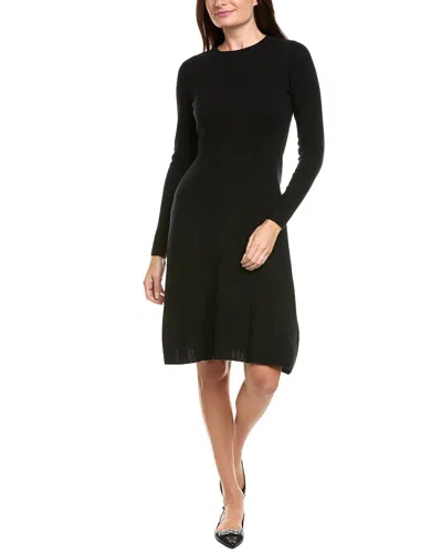 Kier + J Crewneck Wool & Cashmere-blend Dress In Black