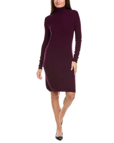 Kier + J Turtleneck Wool & Cashmere-blend Dress In Brown