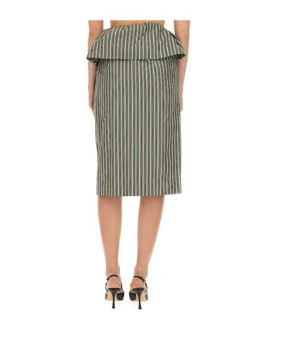Dries Van Noten High Waist Striped Midi Skirt In Multi