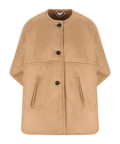 Max Mara Zaza Button-up Coat In Brown